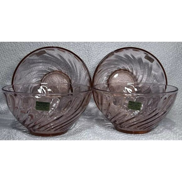 Arcoroc France 20 Piece Set Rosaline Swirling Pattern  Light Pink Vintage 1980s - Picture 6 of 16